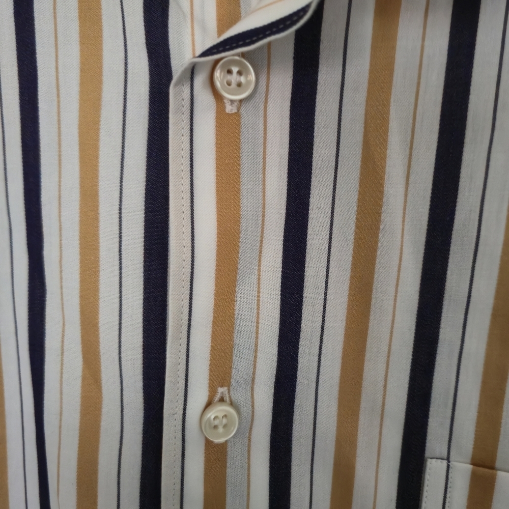 Ingram XXL Men Striped Button Up Shirt Made In Italy Cotton Multicolour Stripe - Picture 6 of 11
